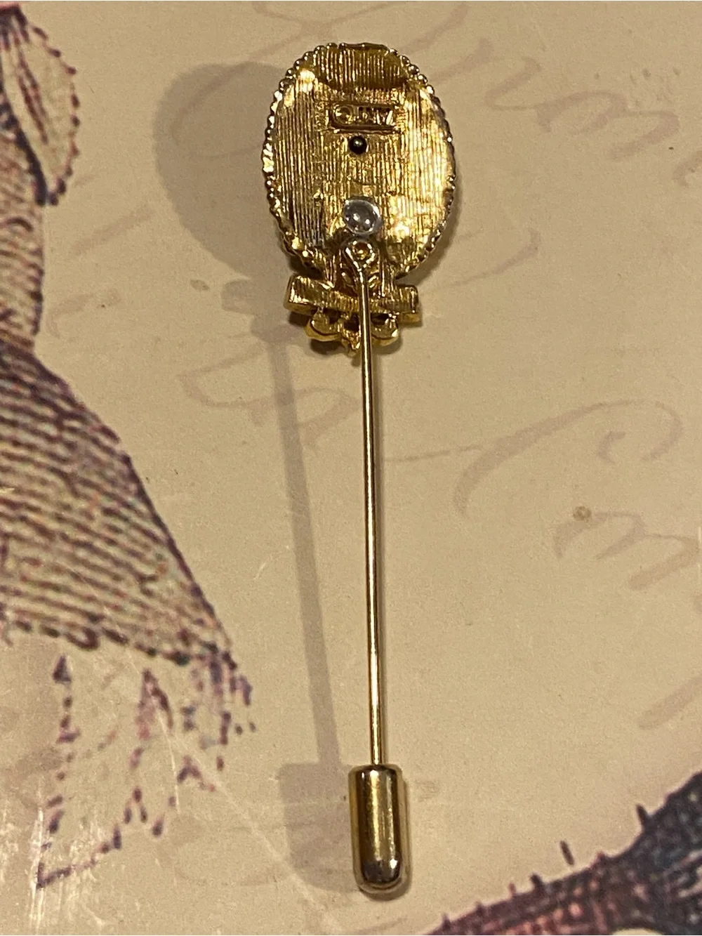 Vintage Signed ART Libra Zodiac Stick Pin Mid-Century Costume Jewelry